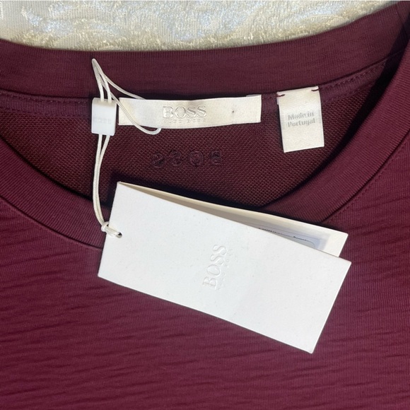 Boss Hugo Boss “Ekadri” Shift Dress With Pockets Burgundy Size Medium NWT - Picture 3 of 10